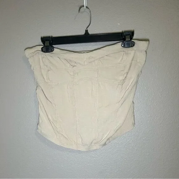 Free People You Too neutral cream tube top women’s size large - Picture 3 of 9